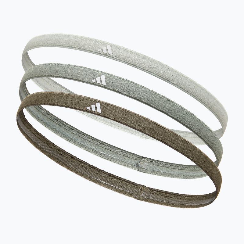 Opaska na głowę adidas Hairbands 3 szt. linen green/silver green/olive 2