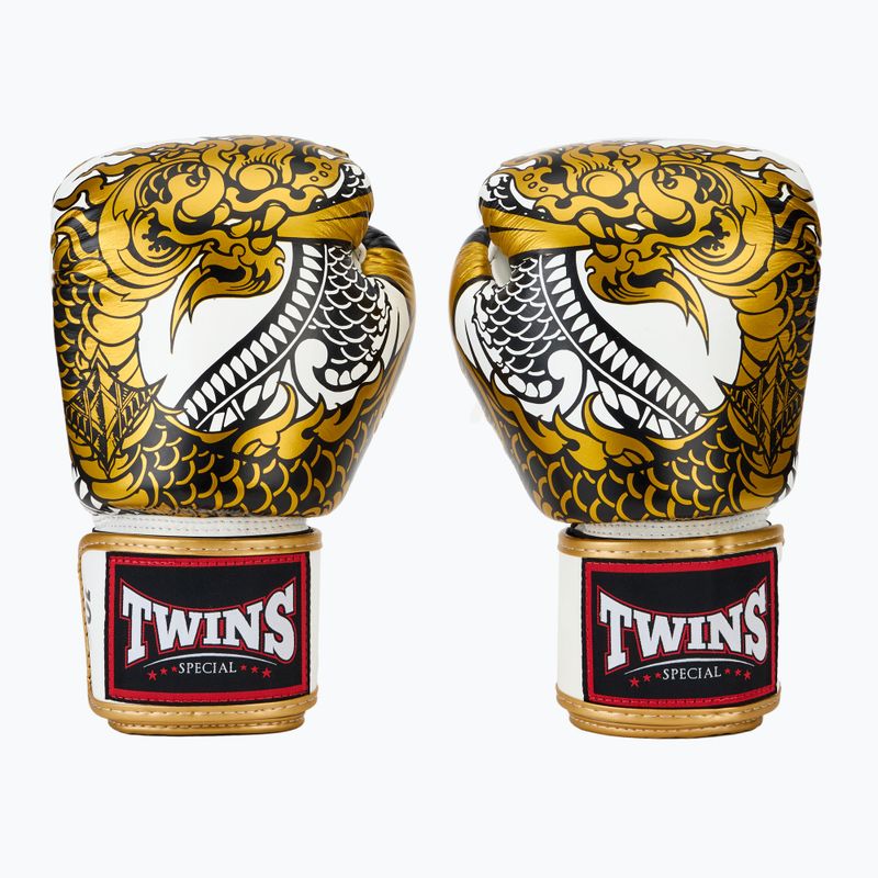 Rękawice bokserskie Twins Special Fancy FBGVL3-52 white/gold