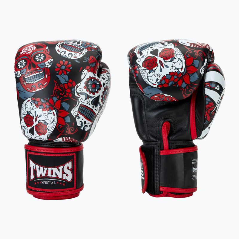 Rękawice bokserskie Twins Special Fancy FBGVL3-53 Skull red/black 3