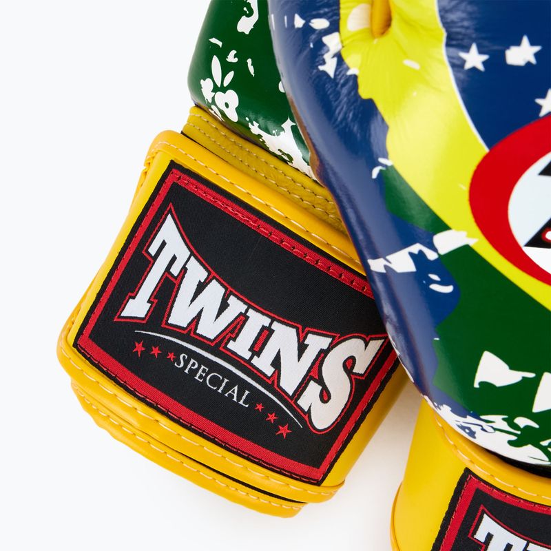 Rękawice bokserskie Twins Special FBGVL3-44 Brasil yellow/red/blue 5