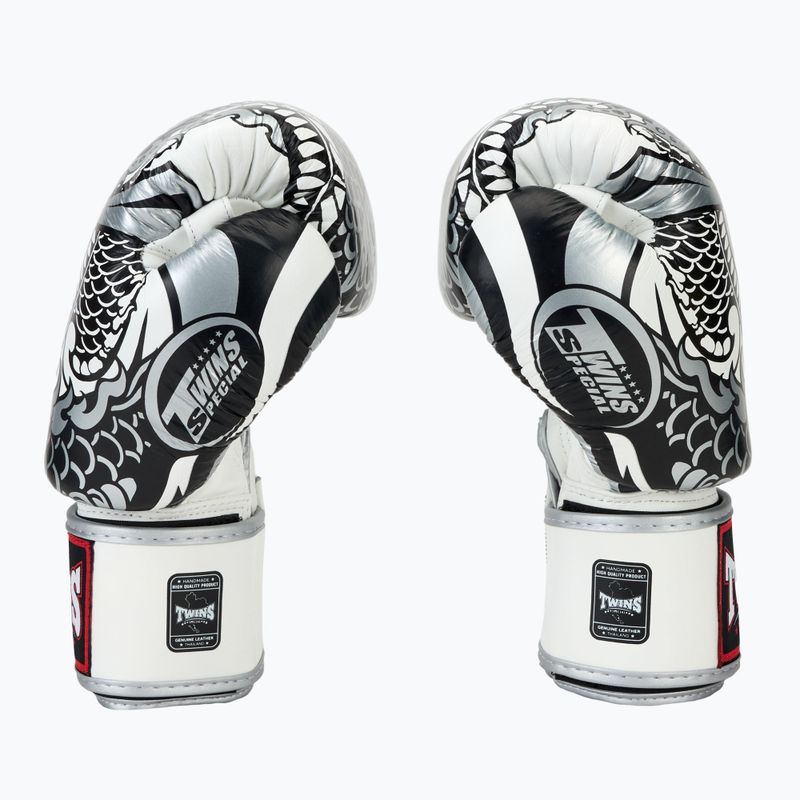 Rękawice bokserskie Twins Special Fancy FBGVL3-52 white/silver 4