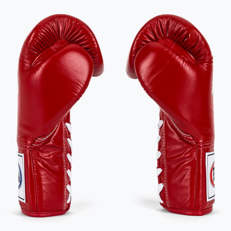 Rękawice bokserskie Fairtex Pro Competition Locked Thumb Leather red 4
