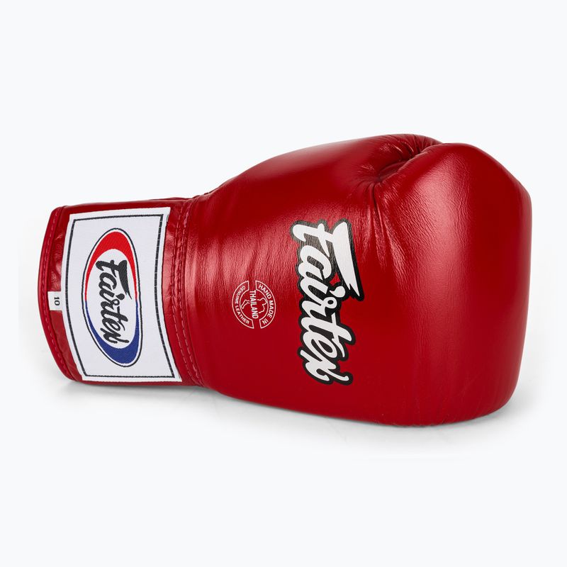 Rękawice bokserskie Fairtex Pro Competition Locked Thumb Leather red 5