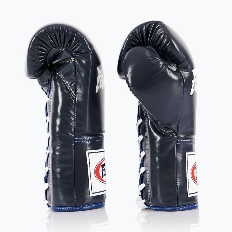 Rękawice bokserskie Fairtex Pro Competition Locked Thumb Leather blue 3