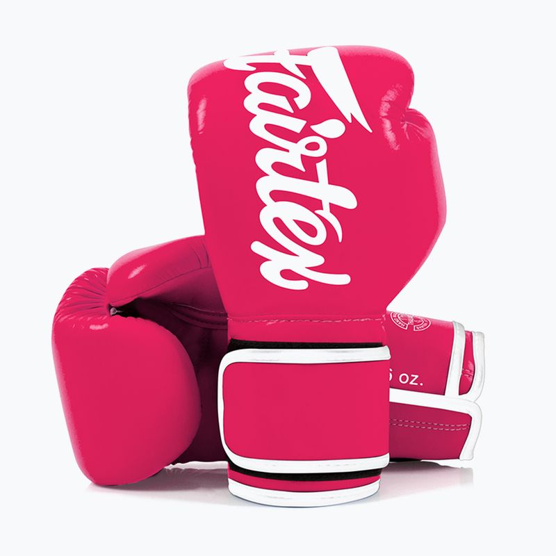 Rękawice boskerskie Fairtex Microfiber pink/white 4
