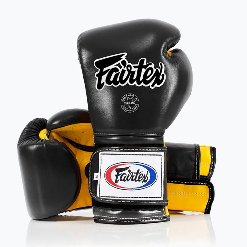 Rękawice bokserskie Fairtex Heavy Hitter's Mexican Style black/yellow 4