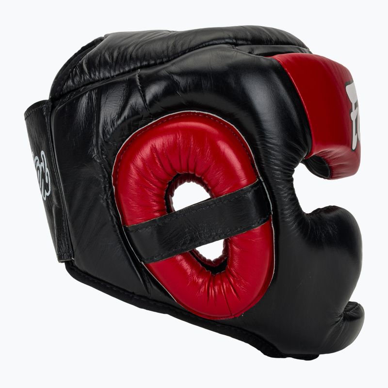 Kask bokserski Fairtex Diagonal Vision Sparring Headguard - Full Head Coverage black/red 2