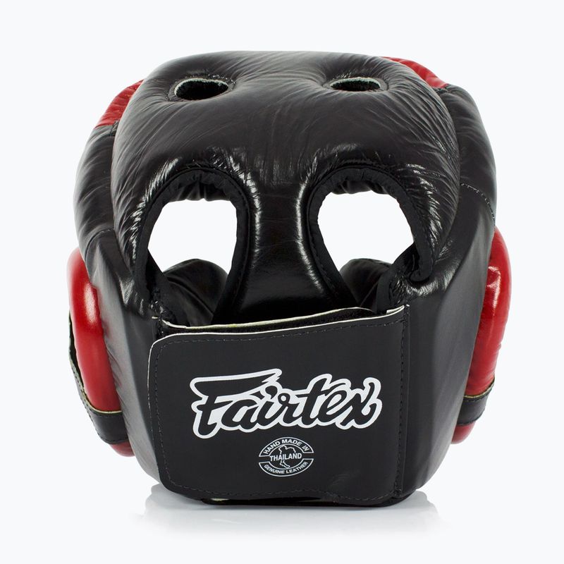 Kask bokserski Fairtex Diagonal Vision Sparring Headguard - Full Head Coverage black/red 3