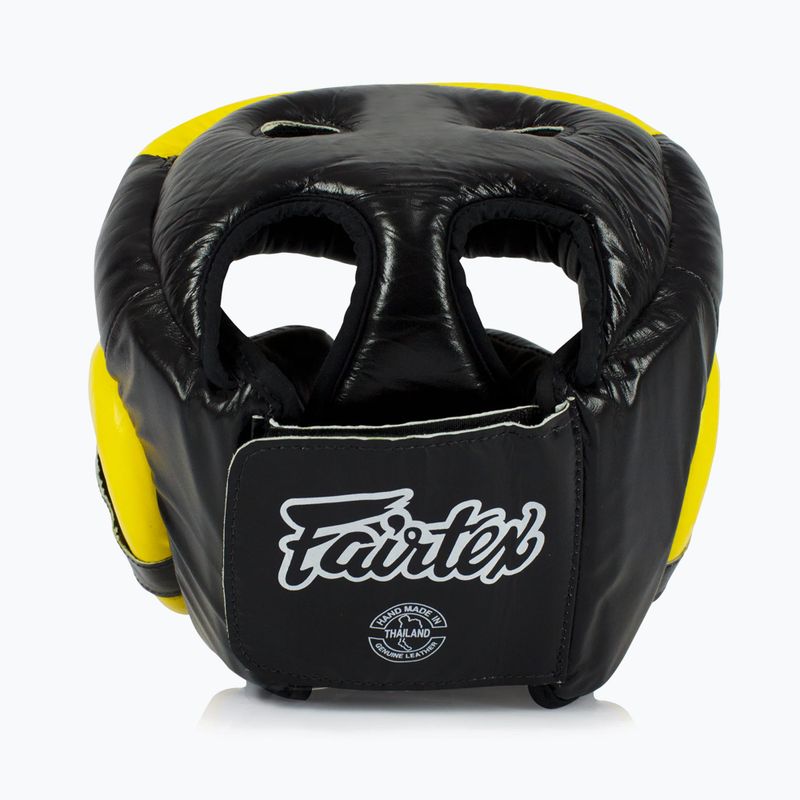 Kask bokserski Fairtex Diagonal Vision Sparring Headguard - Full Head Coverage black/yellow 3