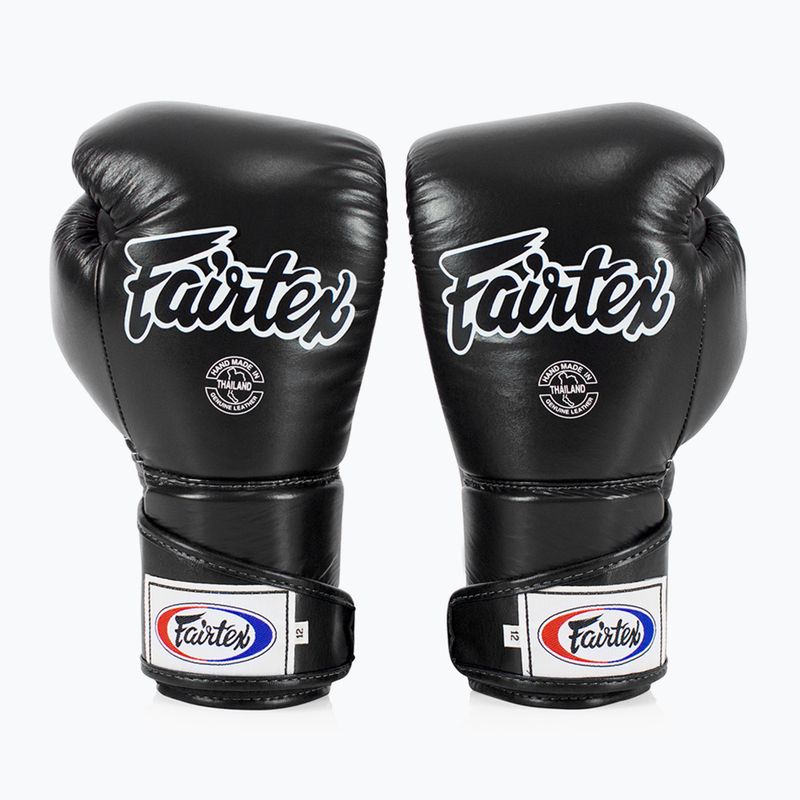 Rękawice bokserskie Fairtex Stylish Angular Sparring - Locked Thumb black