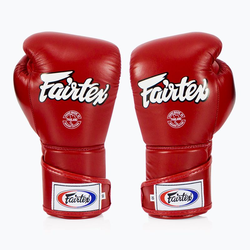 Rękawice bokserskie Fairtex Stylish Angular Sparring - Locked Thumb red
