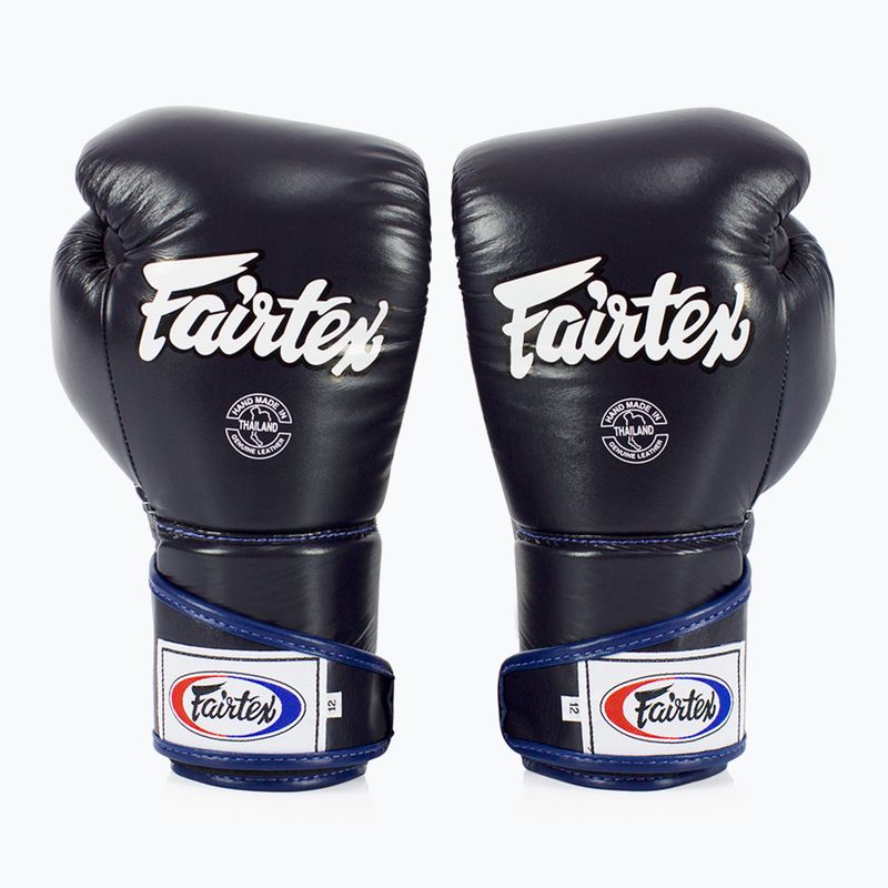 Rękawice bokserskie Fairtex Stylish Angular Sparring - Locked Thumb blue