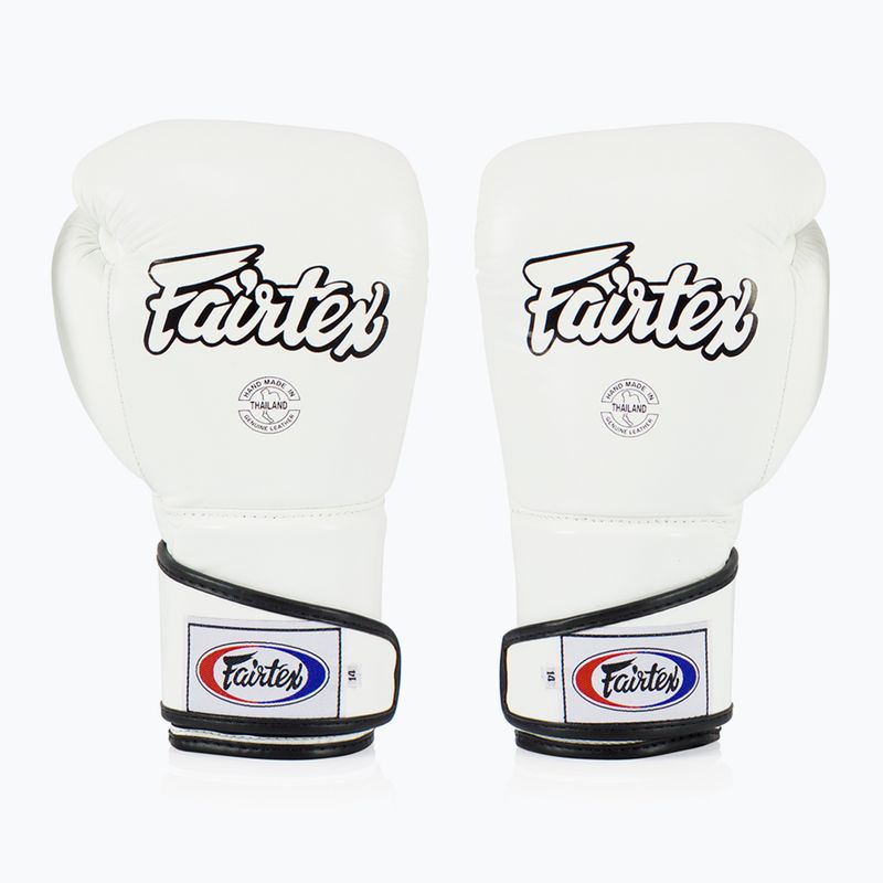 Rękawice bokserskie Fairtex Stylish Angular Sparring - Locked Thumb white