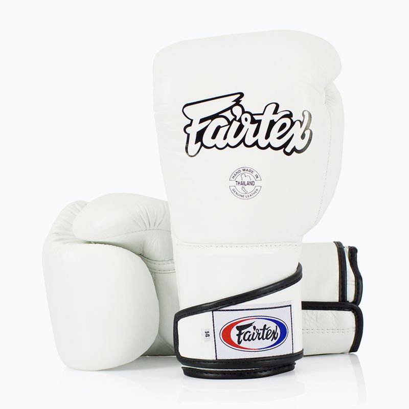 Rękawice bokserskie Fairtex Stylish Angular Sparring - Locked Thumb white 4