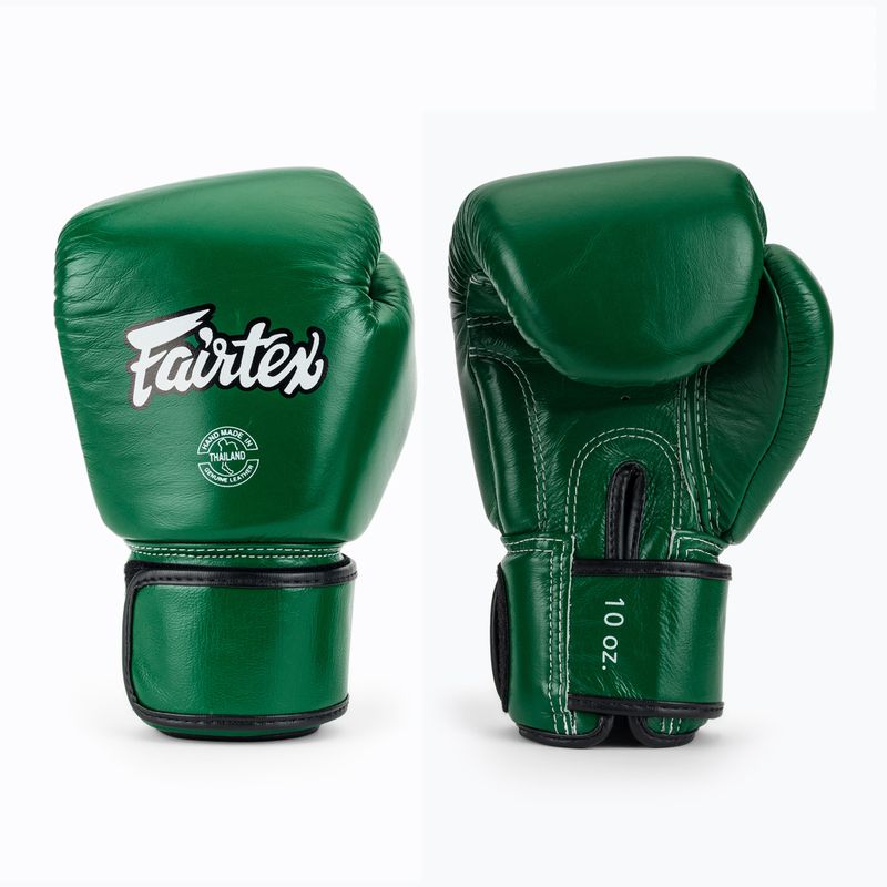 Rękawice bokserskie Fairtex Real Leather Boxing green