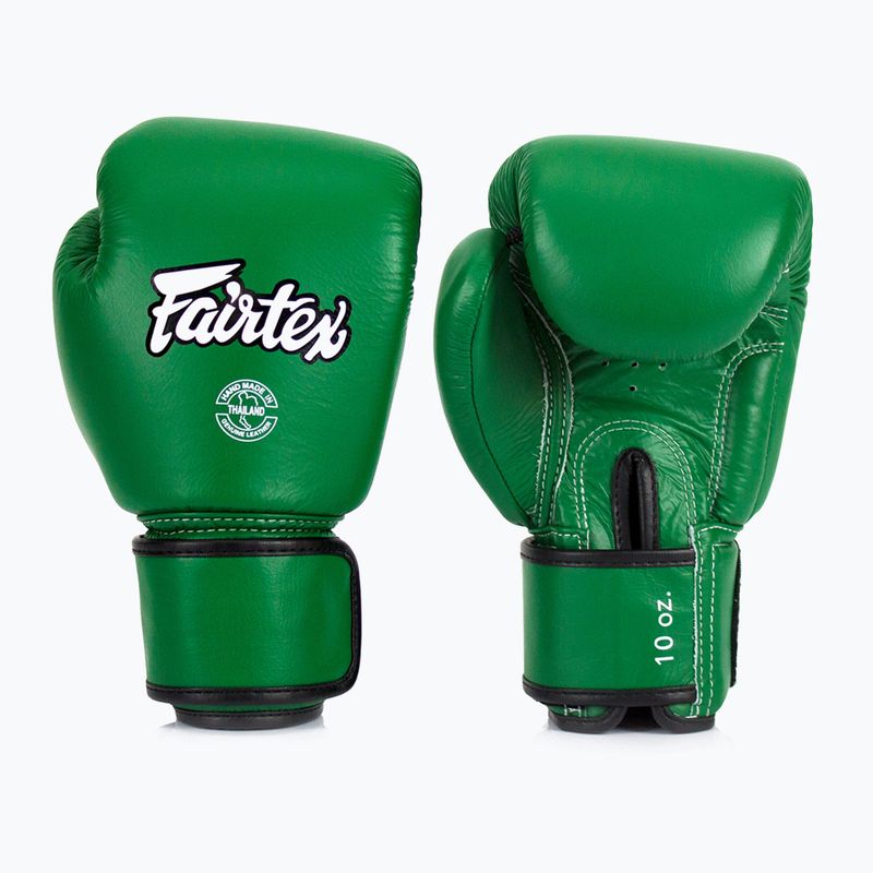 Rękawice bokserskie Fairtex Real Leather Boxing green