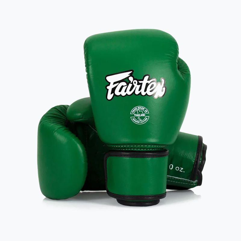 Rękawice bokserskie Fairtex Real Leather Boxing green 4