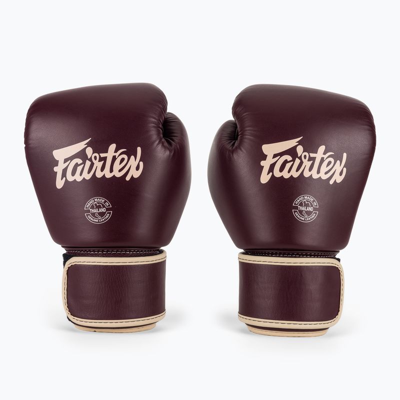 Rękawice bokserskie Fairtex Real Leather Boxing maroon 2