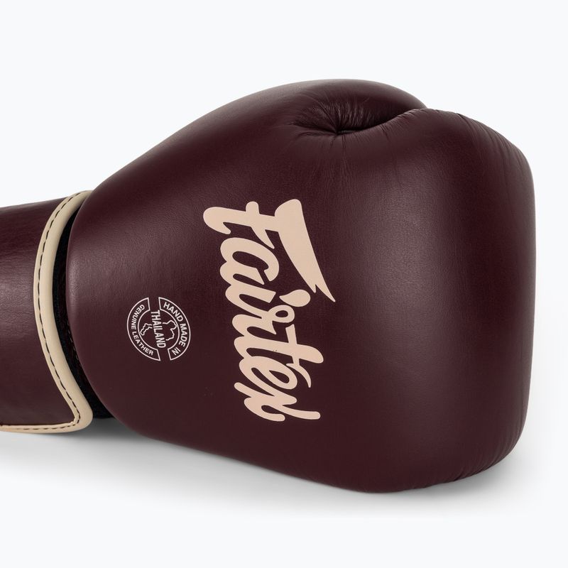 Rękawice bokserskie Fairtex Real Leather Boxing maroon 5