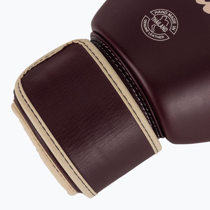 Rękawice bokserskie Fairtex Real Leather Boxing maroon 6