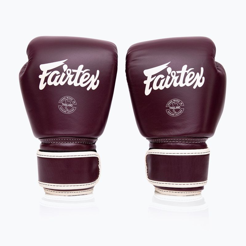 Rękawice bokserskie Fairtex Real Leather Boxing maroon
