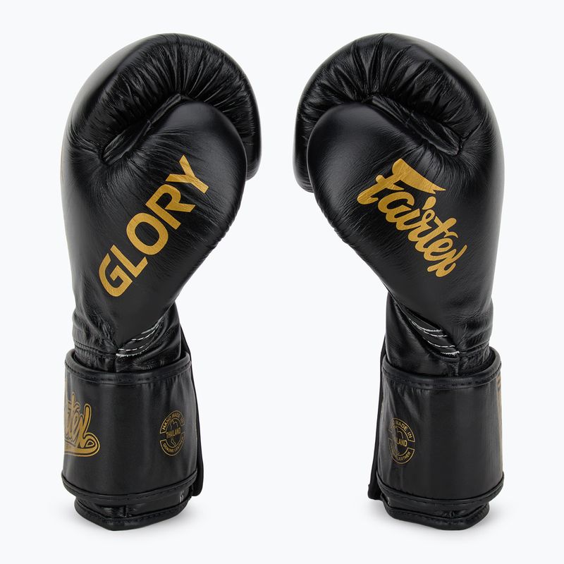Rękawice bokserskie Fairtex Glory Competition Lace Velcro black 4