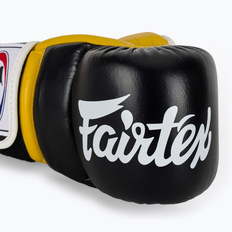 Rękawice grapplingowe Fairtex Super Sparring Grappling black/yellow 5