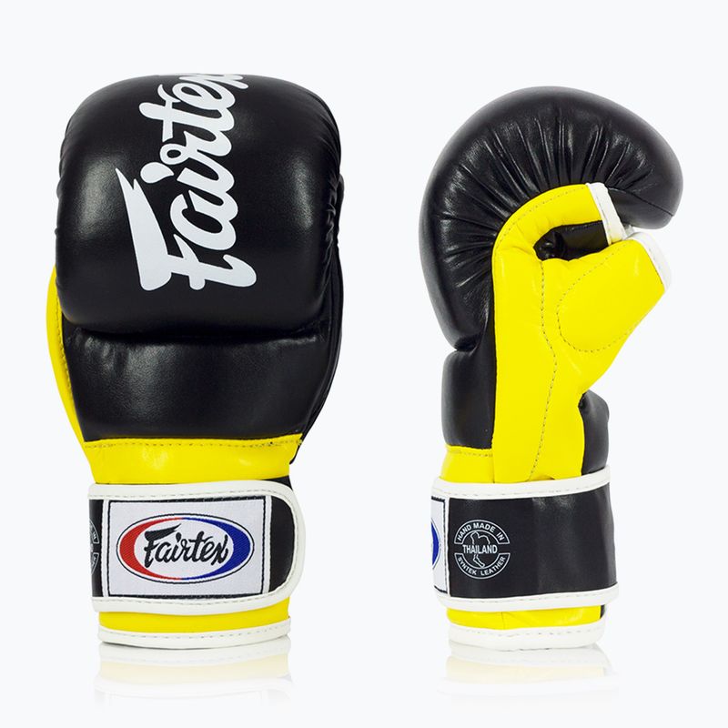 Rękawice grapplingowe Fairtex Super Sparring Grappling black/yellow 3