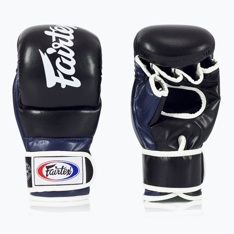Rękawice grapplingowe Fairtex Super Sparring Grappling black/blue 2
