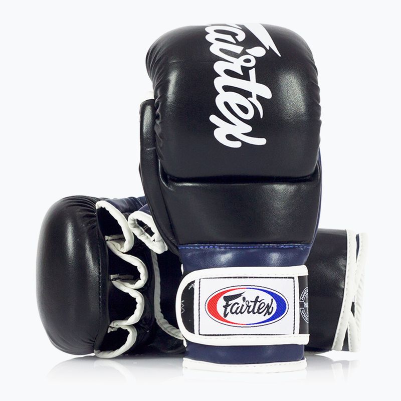 Rękawice grapplingowe Fairtex Super Sparring Grappling black/blue 4