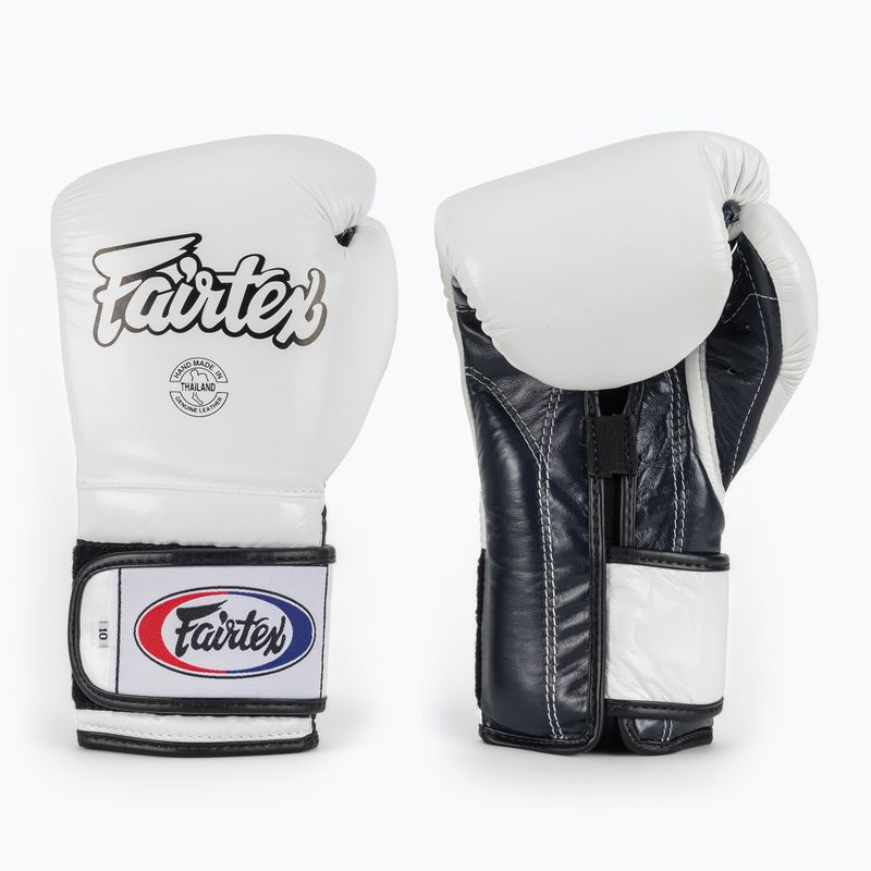 Rękawice bokserskie Fairtex Heavy Hitter's Mexican Style white/blue