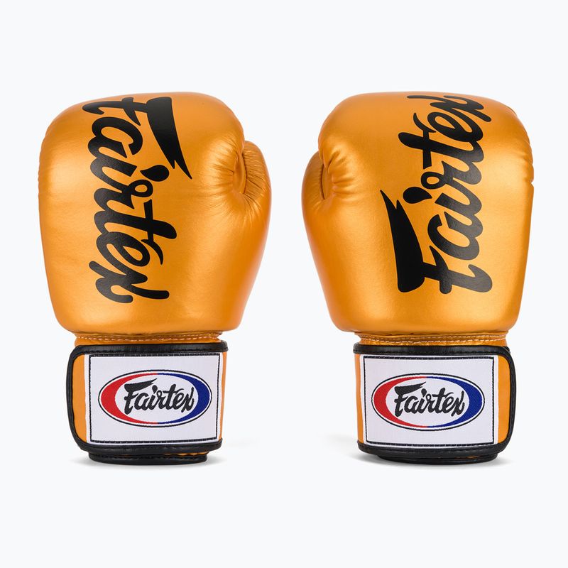 Rękawice bokserskie Fairtex Deluxe Tight-Fit gold 2