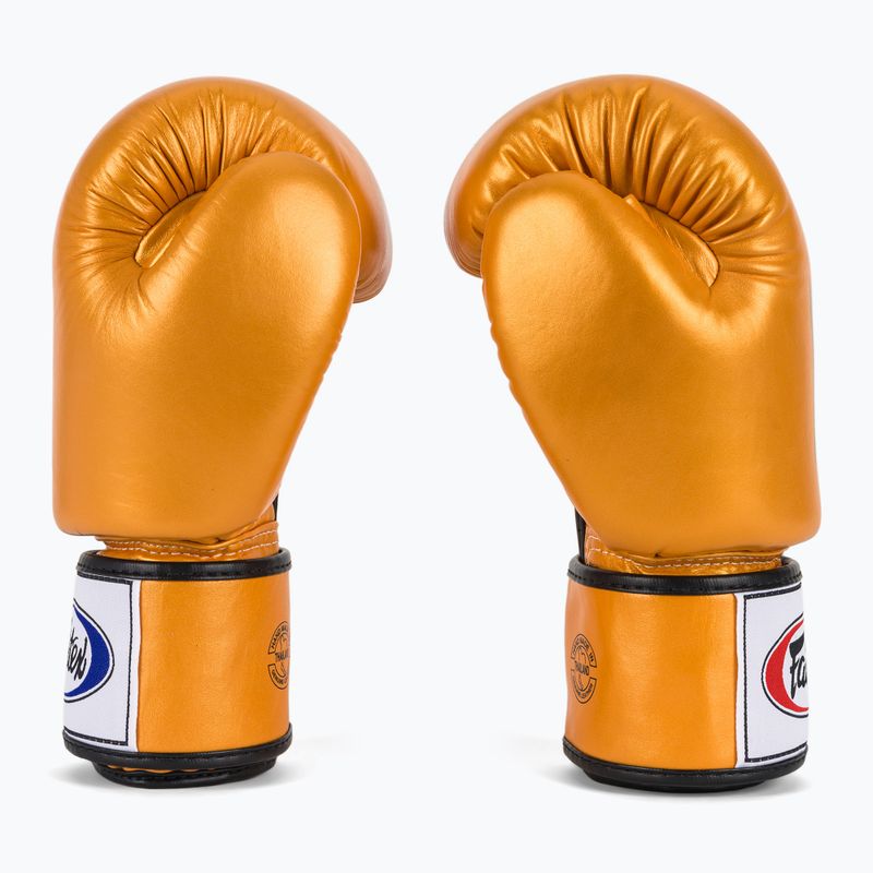 Rękawice bokserskie Fairtex Deluxe Tight-Fit gold 4
