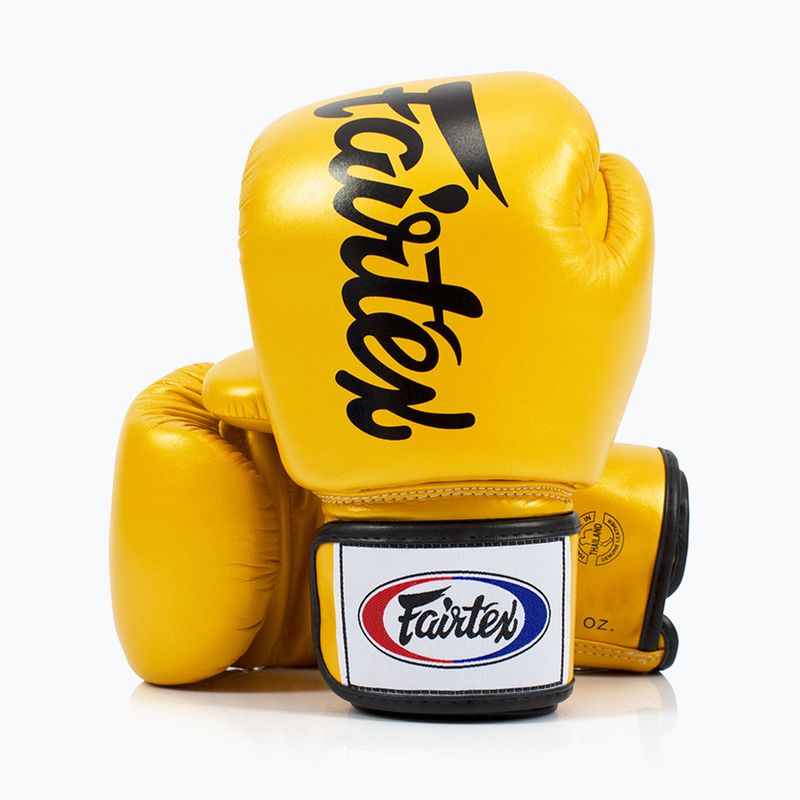 Rękawice bokserskie Fairtex Deluxe Tight-Fit gold 4