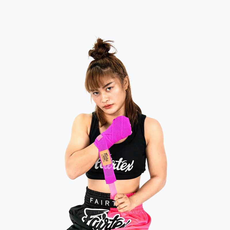 Bandaże bokserskie Fairtex Elastic Handwraps 455 cm pink 3
