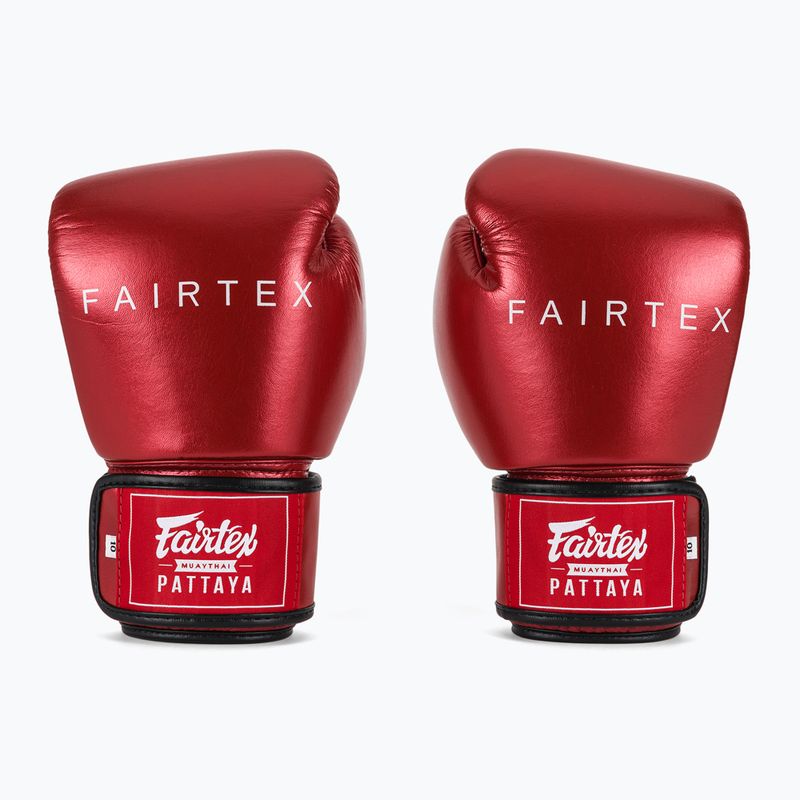 Rękawice bokserskie Fairtex Metallic Boxing red 2