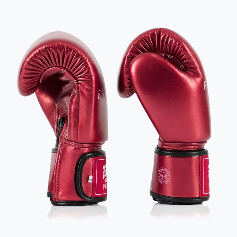 Rękawice bokserskie Fairtex Metallic Boxing red 4
