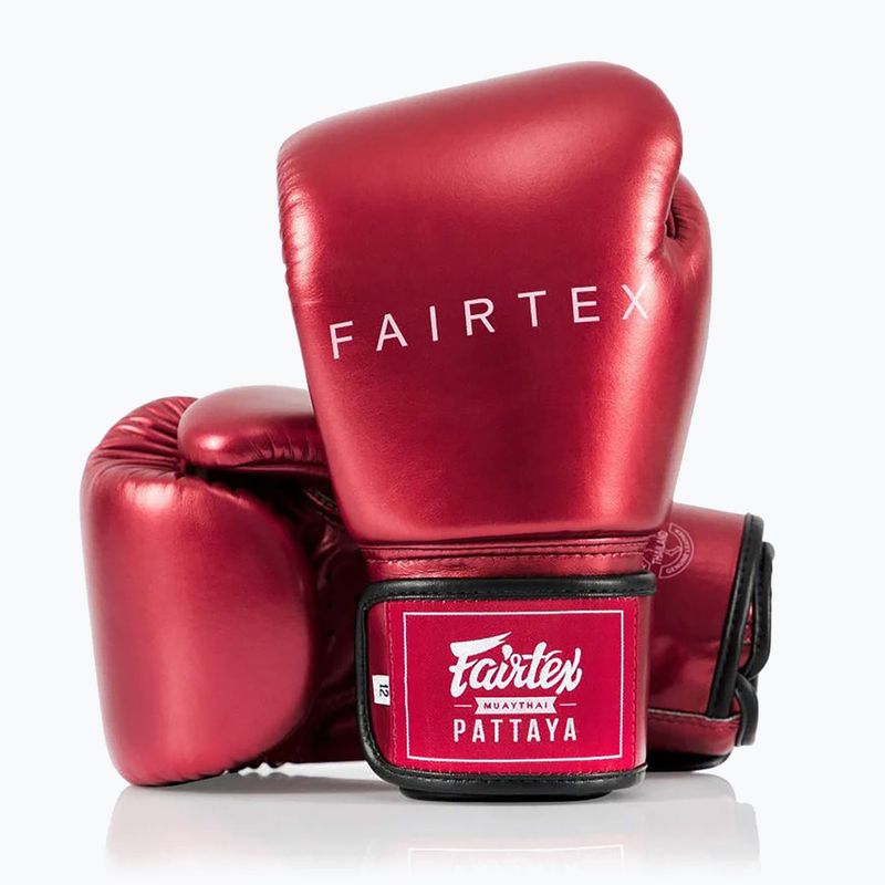 Rękawice bokserskie Fairtex Metallic Boxing red 5