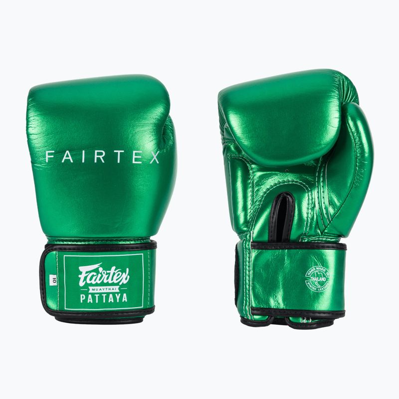 Rękawice bokserskie Fairtex Metallic Boxing green