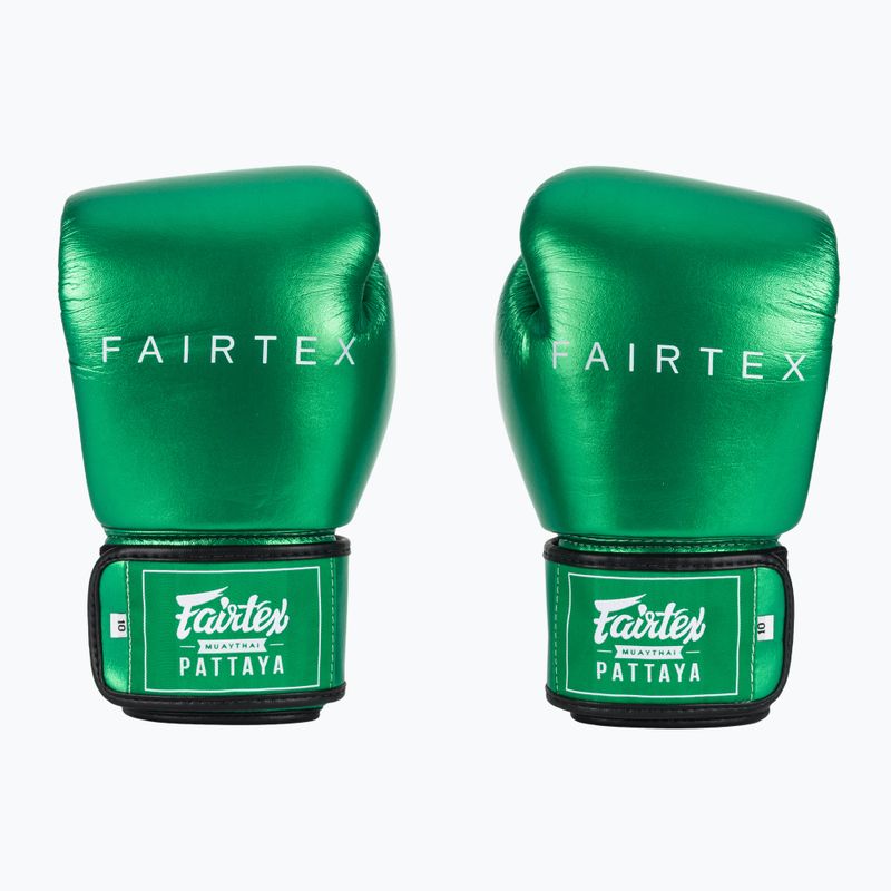 Rękawice bokserskie Fairtex Metallic Boxing green 2