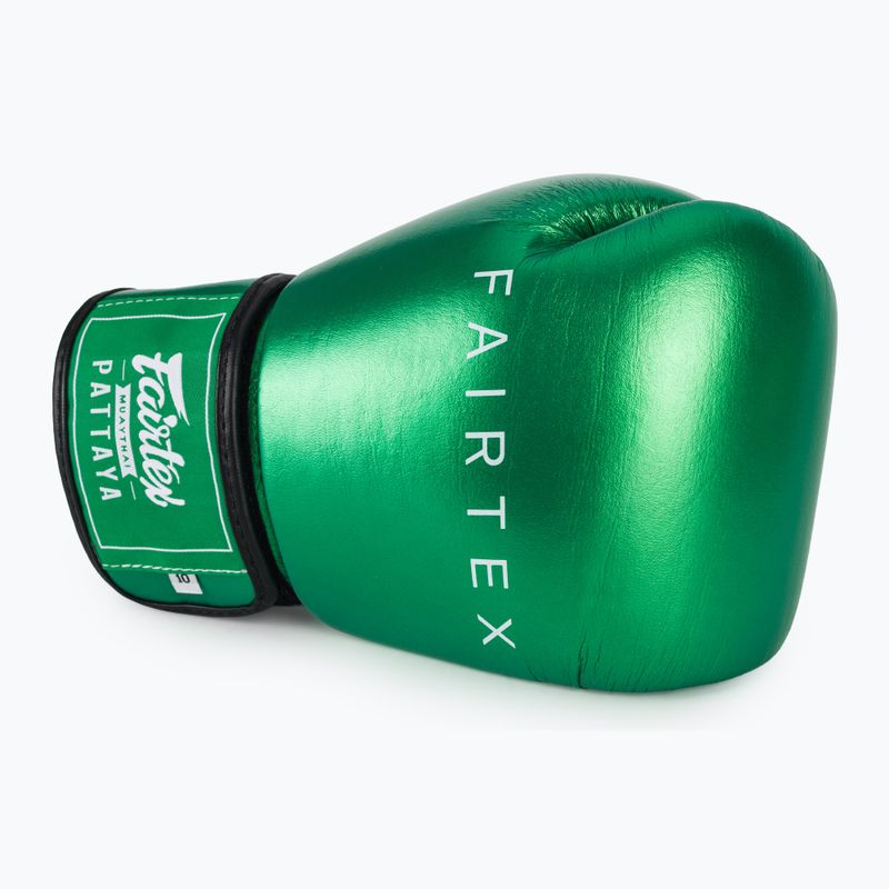 Rękawice bokserskie Fairtex Metallic Boxing green 5