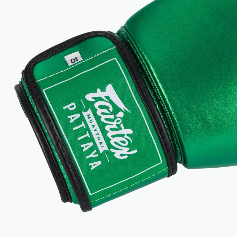 Rękawice bokserskie Fairtex Metallic Boxing green 6