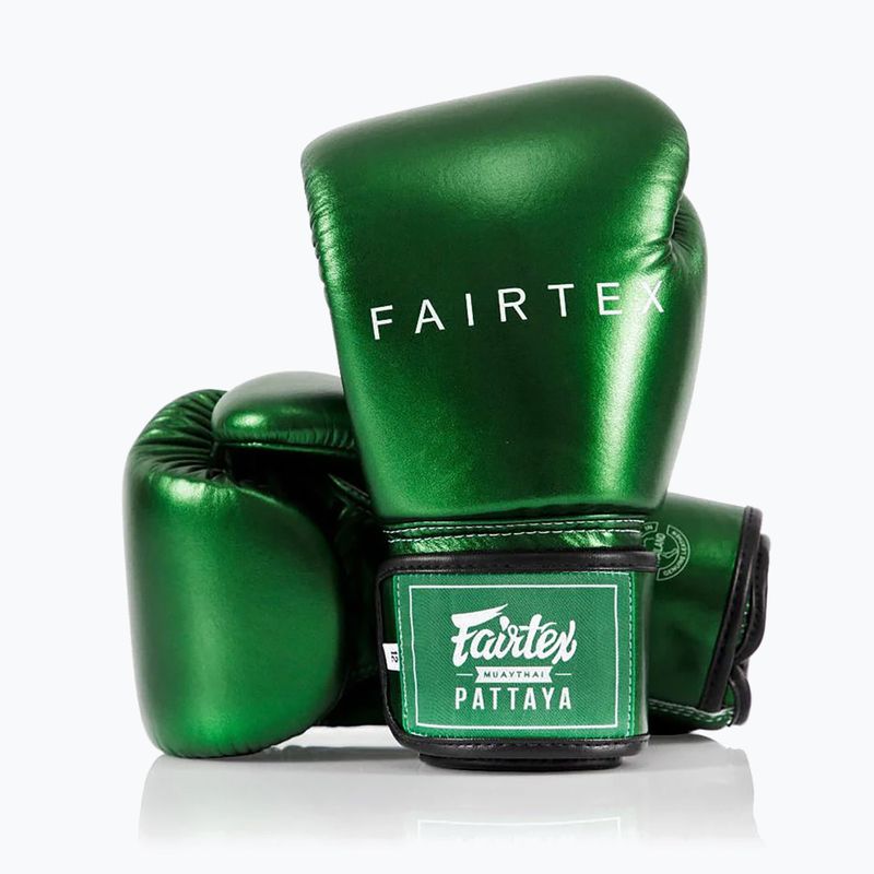 Rękawice bokserskie Fairtex Metallic Boxing green 4