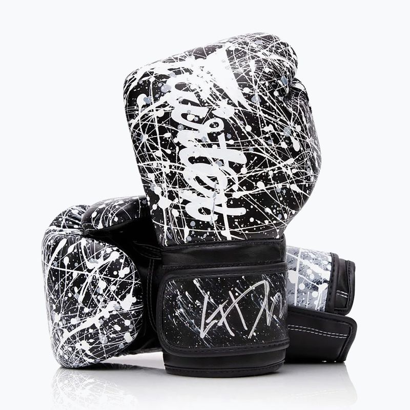 Rękawice boskerskie Fairtex Microfiber Art Collections Painter black/white 4