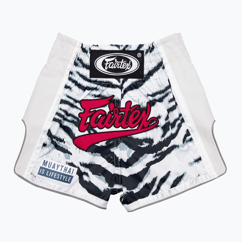 Spodenki bokserskie dziecięce Fairtex Boxing Shorts BSK2103 "White Tiger" white