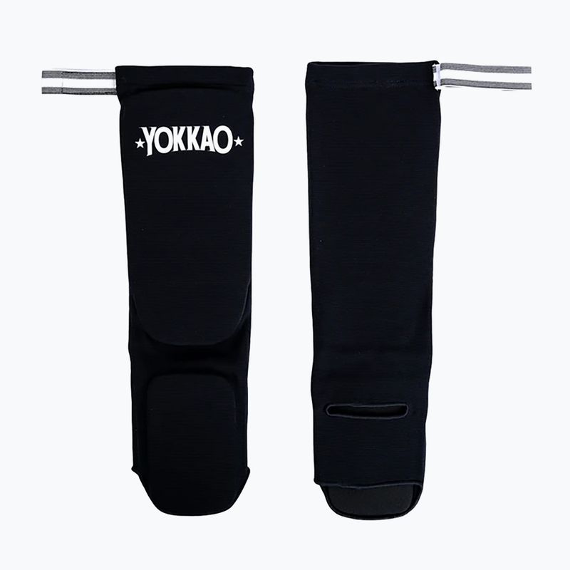 Ochraniacze piszczeli YOKKAO Muay Thai Boxing black cotton 2