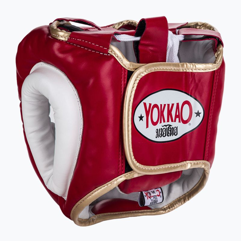 Kask bokserski męski YOKKAO Training Headguard red 3