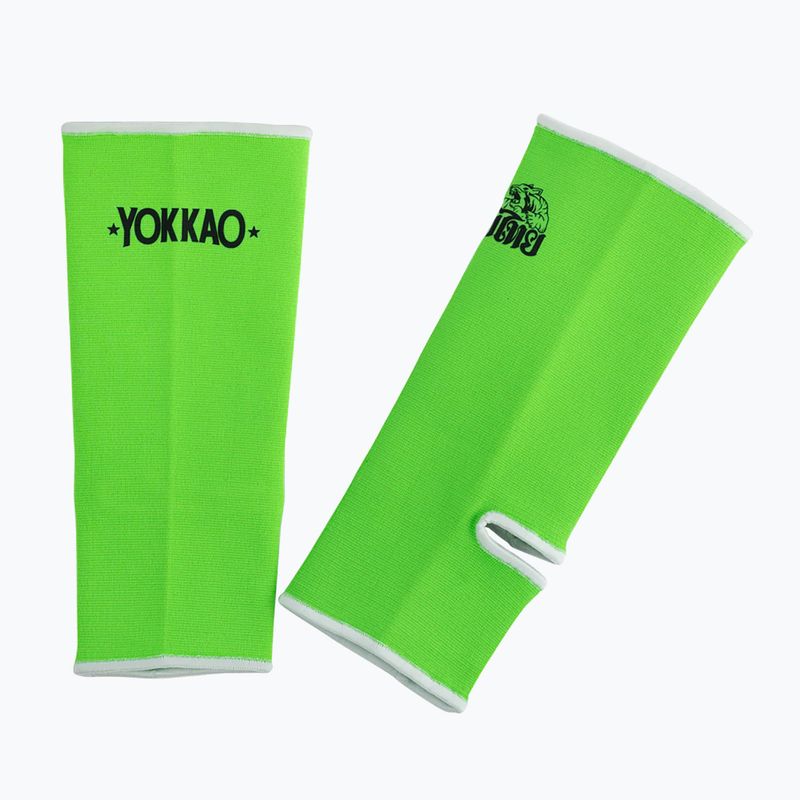 Ochraniacze na kostkę męskie YOKKAO Muay Thai neon green