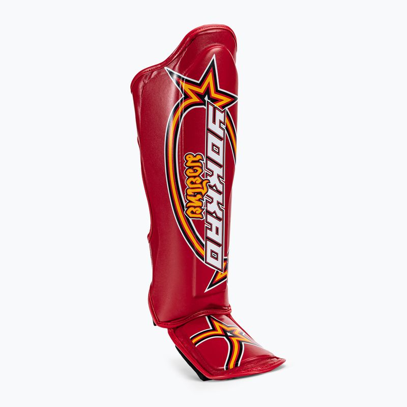 Ochraniacze piszczeli i stóp YOKKAO Vertical Shin Guards red