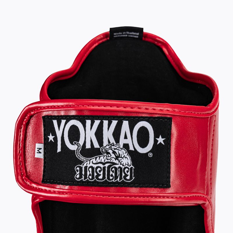 Ochraniacze piszczeli i stóp YOKKAO Vertical Shin Guards red 3